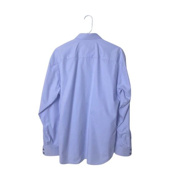 Mens MACEOO Einstein-C Interlocking Blue Dress Shirt 5/ XL 100% Cotton - Picture 7 of 7